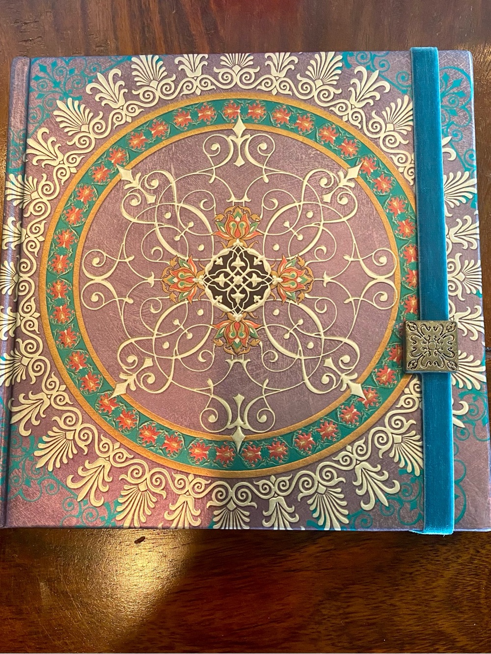 Boncahier Mandalas Hardcover Journal in Deep Purple w/Teal and Gold Accents